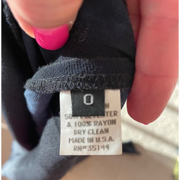 Coco + Juan Maxi Asymmetrical Black Navy Long Sleeve Dress - Picture 10 of 11